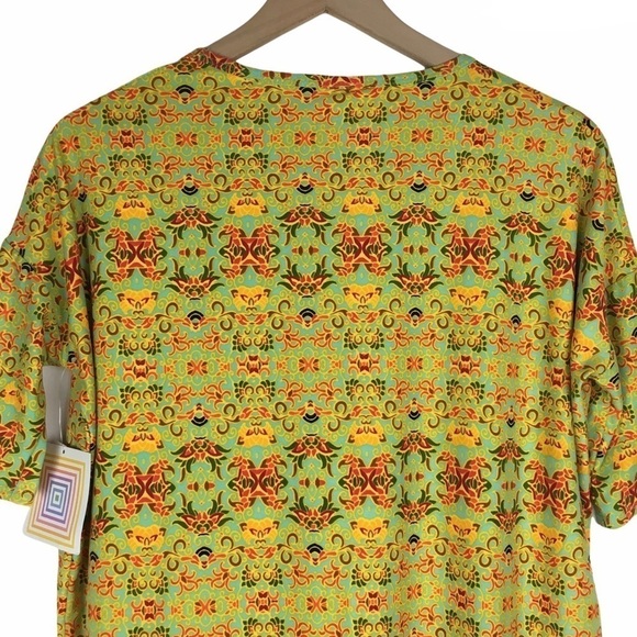 LULAROE Irma Tunic Top Leggings Material Hi Lo Hem Retro Mod Print Size XXS NWT - Picture 5 of 11